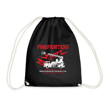 Feuerwehr Feuwerwehrmann Feuer löschen - Turnbeutel - Schwarz - Vorne