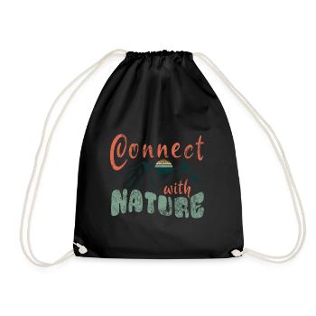 Connectez-vous avec la nature - naturverbunden - Spruch - Sac de sport léger - noir - Devant