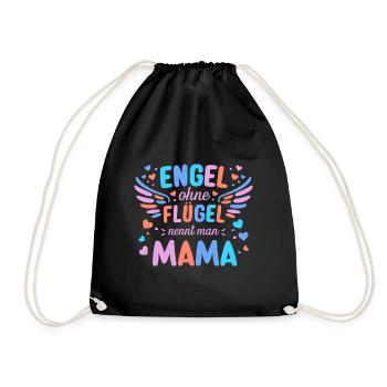 Muttertag Engel Mama Beste Mütter Geburtstag - Turnbeutel - Schwarz - Vorne
