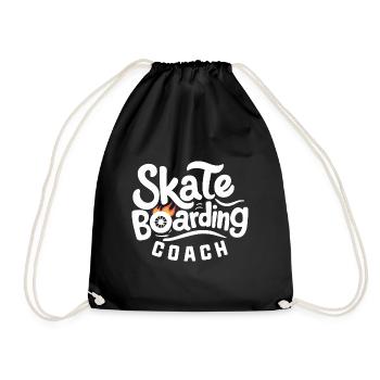 Skateboarding-Skaten-Coach - Turnbeutel - Schwarz - Vorne