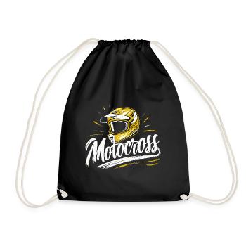 Motocross-Junge Fanartikel Helm Dirtbike Track - Turnbeutel - Schwarz - Vorne