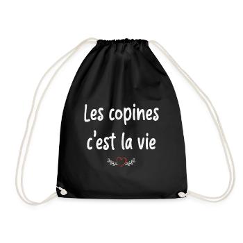 Les copines t shirt humour cadeau noel - Sac de sport léger - noir - Devant