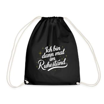 Rentner Ruhestand Abschiedsgeschenk Kollegen - Turnbeutel - Schwarz - Vorne