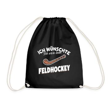Feldhockey Retro Wunsch Shirt Geschenk Spieler - Turnbeutel - Schwarz - Vorne