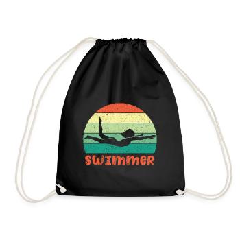 Swimmers Swimming 50 meters lane - Drawstring Bag - black - Front