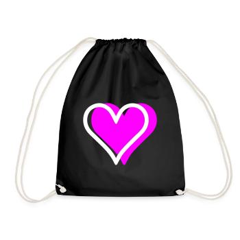 Symbole de l’amour du cœur - Sac de sport léger - noir - Devant