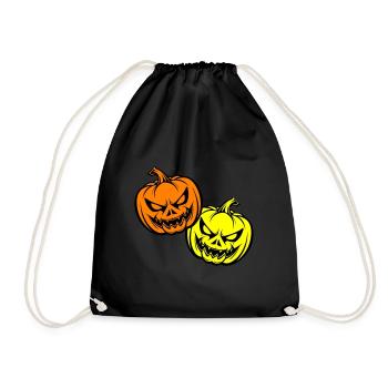 Halloween Creepy Pumpkin Face - Drawstring Bag - black - Front