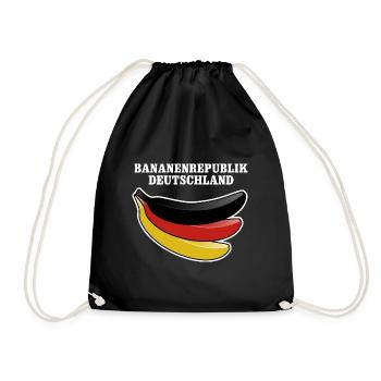 Bananenrepublik Deutschland Satire - Turnbeutel - Schwarz - Vorne