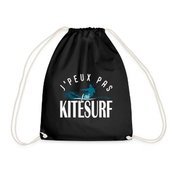 Je peux pas j'ai KITESURF - Sac de sport léger - noir - Devant