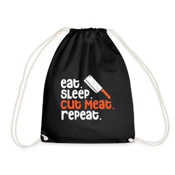 Meat cutting Butcher Butcher Minced meat - Drawstring Bag - black - Front