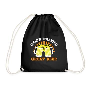 Beer Beer Drinker Party Pub Alcohol - Drawstring Bag - black - Front