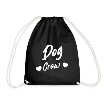 Dog Crew Herz - Turnbeutel - Schwarz - Vorne