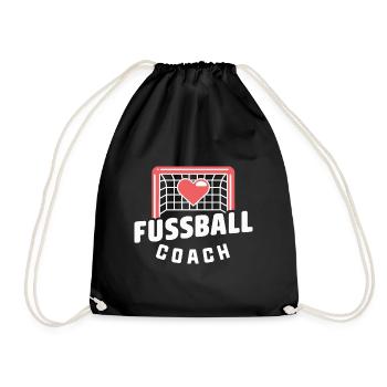 Fußball Liebe Coach - Turnbeutel - Schwarz - Vorne