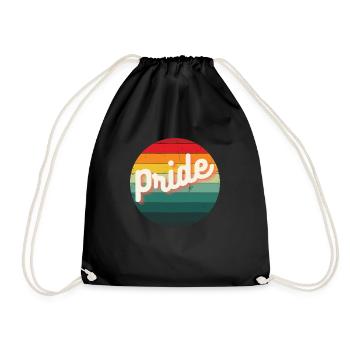 Regenbogen Vintage Sunset Pride Design - Pride - Turnbeutel - Schwarz - Vorne