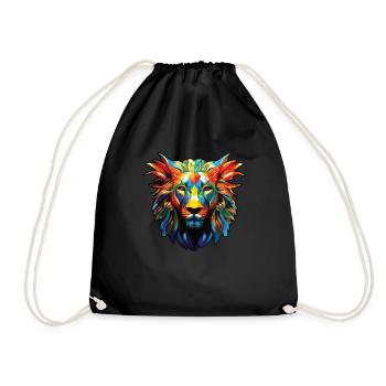 Lion, Lion's Head, Animal, Africa, King - Drawstring Bag - black - Front