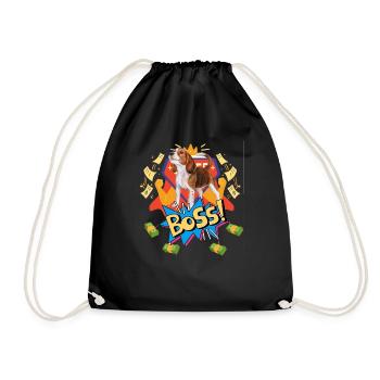 Beagle Boss - Drawstring Bag - black - Front