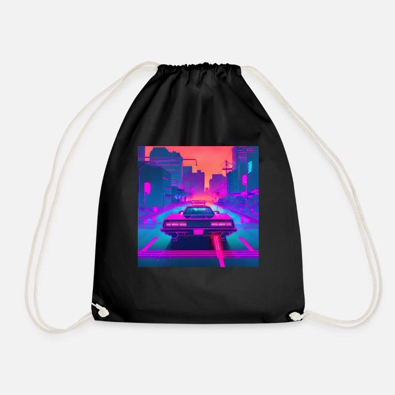 80s Future Wave - Turnbeutel - Schwarz