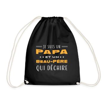 Papa et beau père qui déchire humour beau-papa - Sac de sport léger - noir - Devant