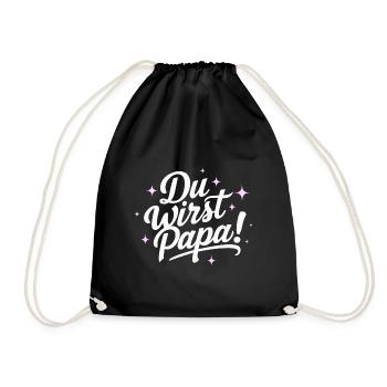 Du wirst Papa Vatertag Geburtstag Bester Papa - Turnbeutel - Schwarz - Vorne