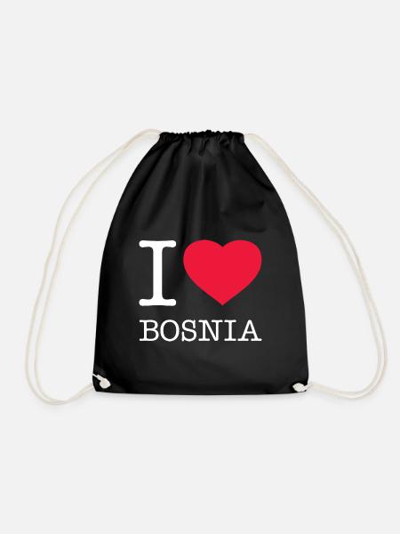 I LOVE BOSNIA Bosnien - Turnbeutel - Schwarz