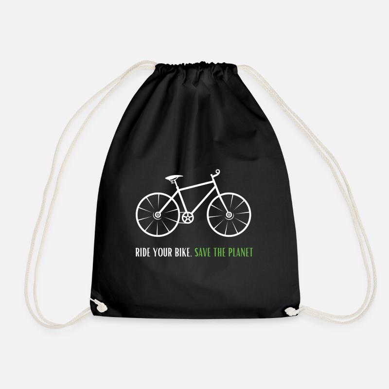 Fahrrad Umwelt Schutz - Save The Planet Geschenk - Turnbeutel - Schwarz