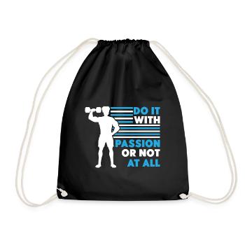 Bodybuilding Weight Training Fitness Muscle Building - Drawstring Bag - black - Front