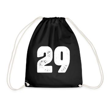 29 Zahl Trikot - Turnbeutel - Schwarz - Vorne