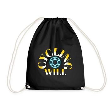 Cycling will - Drawstring Bag - black - Front