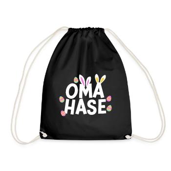 Oma Hase Beste Großmutter Häschen Liebe - Turnbeutel - Schwarz - Vorne