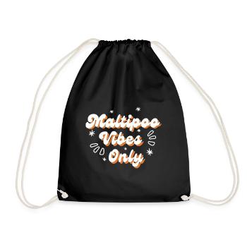 Maltipoo Vibes Only – Cadeau groovy pour les amoureux des chiens - Sac de sport léger - noir - Devant