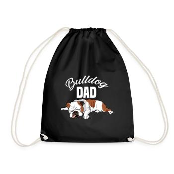 Dog Bulldog Bulldog Dad Owner Dog Owner - Drawstring Bag - black - Front