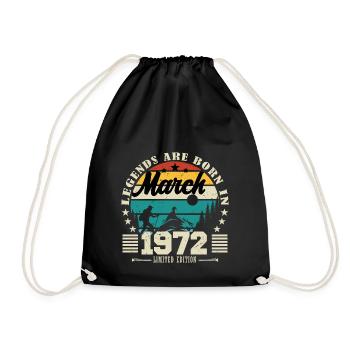 März 1972. Geburtstagsgeschenk März 1972. - Turnbeutel - Schwarz - Vorne
