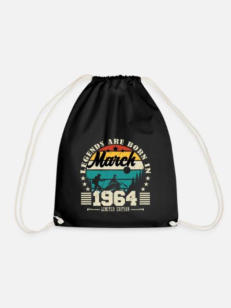 März 1964. Geburtstagsgeschenk März 1964. - Turnbeutel - Schwarz