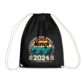 Mars 2024. Cadeau d'anniversaire mars 2024. - Sac de sport léger - noir - Devant