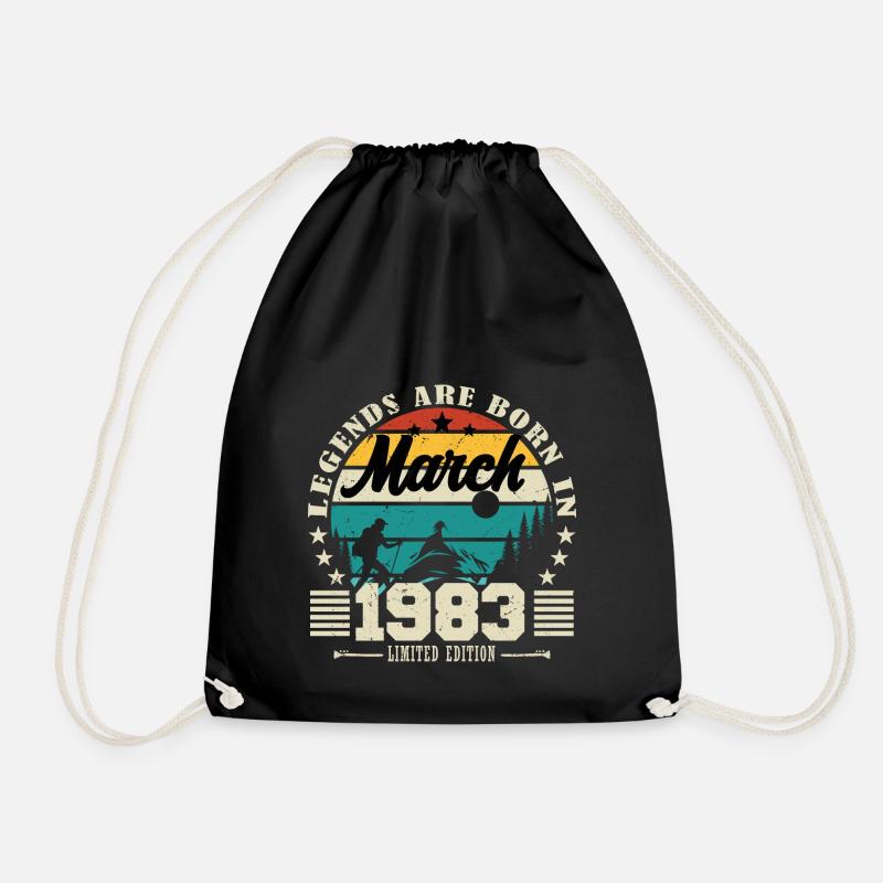 März 1983. Geburtstagsgeschenk März 1983. - Turnbeutel - Schwarz