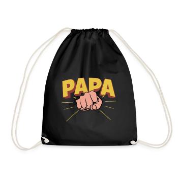 Papa Held Du wirst Papa Vatertag Bester Papa Sohn - Turnbeutel - Schwarz - Vorne