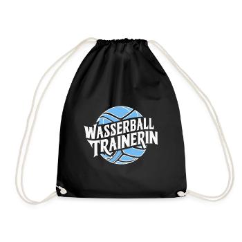 Wasserballtrainerin Coach Inspiration Meer Ball - Turnbeutel - Schwarz - Vorne