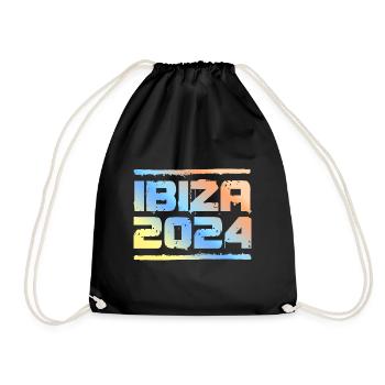 Ibiza 2024 Bunt - Turnbeutel - Schwarz - Vorne
