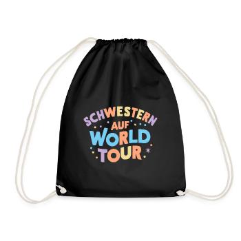 Schwestern auf World Tour: Schwester Reisen - Turnbeutel - Schwarz - Vorne