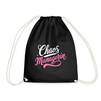 Chaos-Managerin Büro Heldin Leaderin Kraft - Turnbeutel - Schwarz - Vorne
