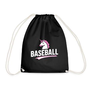 Baseball-Einhorn T-Shirt Kinder Spielzeug Magie - Turnbeutel - Schwarz - Vorne