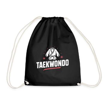Taekwondoin Kick Kampfkunst Training Geschenk - Turnbeutel - Schwarz - Vorne