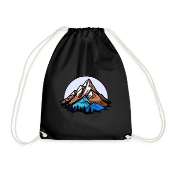 Alpen Berge Symbol - Turnbeutel - Schwarz - Vorne
