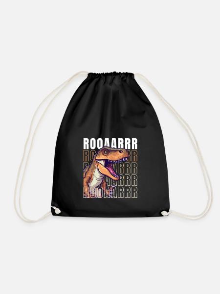 roaring T-Rex - Turnbeutel - Schwarz