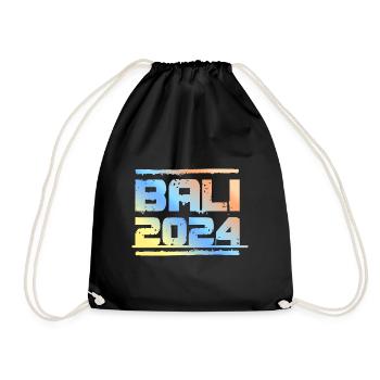 Bali 2024 Bunt - Turnbeutel - Schwarz - Vorne
