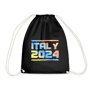 Italien 2024 Bunt - Turnbeutel - Schwarz - Vorne