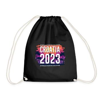 Croatia 2023 - Drawstring Bag - black - Front