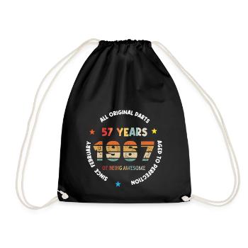 57 Years Old Made In 1967 Vintage February 1967 - Sac de sport léger - noir - Devant