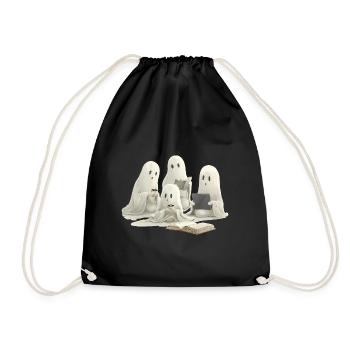 Ghost Family Books, Coffee, and Cozy Moments - Turnbeutel - Schwarz - Vorne