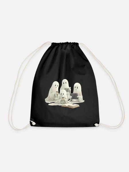 Ghost Family Books, Coffee, and Cozy Moments - Turnbeutel - Schwarz